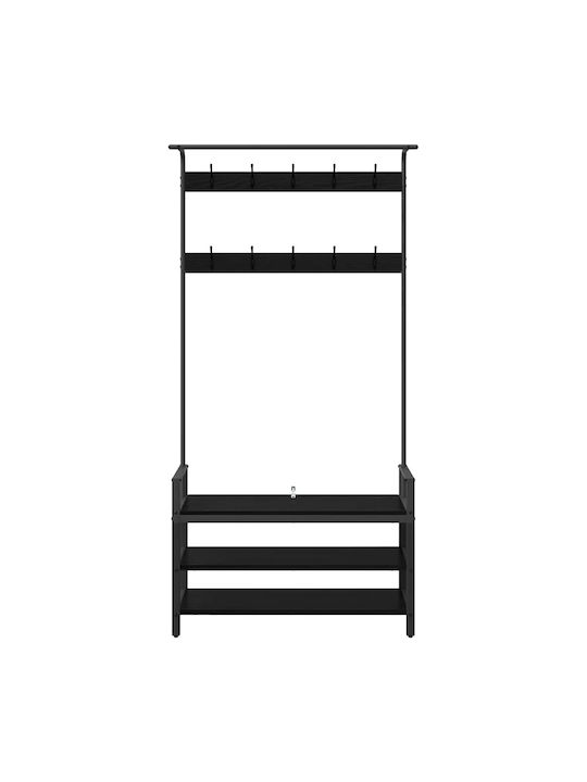 Vidaxl Hanger Black Oak 95 x 34 x 184 cm Engineered Wood