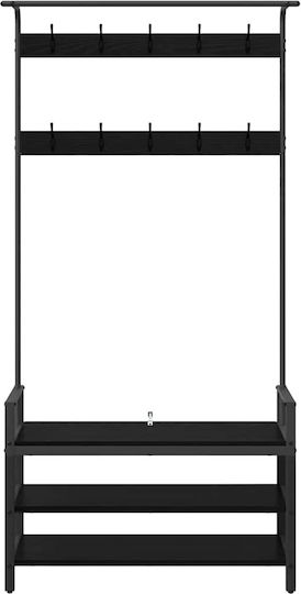 Vidaxl Flurmöbel & Aufbewahrung Schwarze Eiche 95 x 34 x 184 cm Bearbeitetes Holz