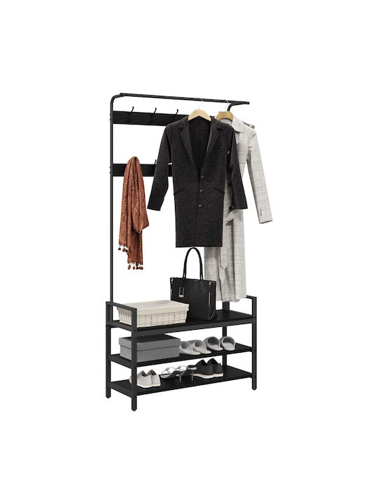 Vidaxl Hanger Black Oak 95 x 34 x 184 cm Engineered Wood