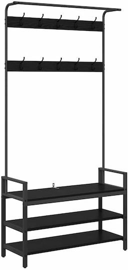 Vidaxl Flurmöbel & Aufbewahrung Schwarze Eiche 95 x 34 x 184 cm Bearbeitetes Holz
