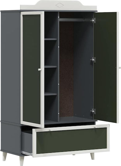 Kitchen Floor Drawer Unit Gray and White 90x45x165cm
