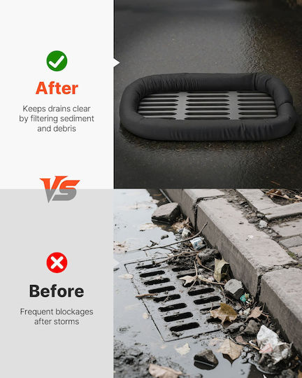 Vevor Sediment Filter Sock 4 Pieces 5 In X10 Ft Erosion Control Drain Protection