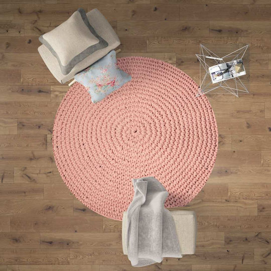 Tzikas Carpets Ring Handgefertigt Baumwolle Rosa