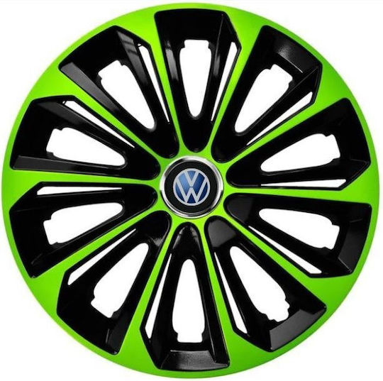 Set 4 Extra Strong Green R16 Wheel Covers Vw Car Range