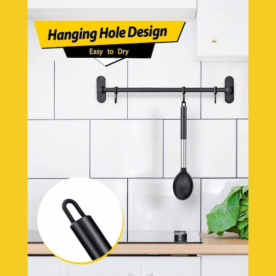 Uncle George Lingură Adâncă De Sos Din Silicon Neagră 34cm