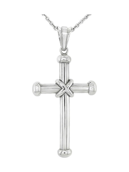 Xryseio Women's White Gold Cross 18K