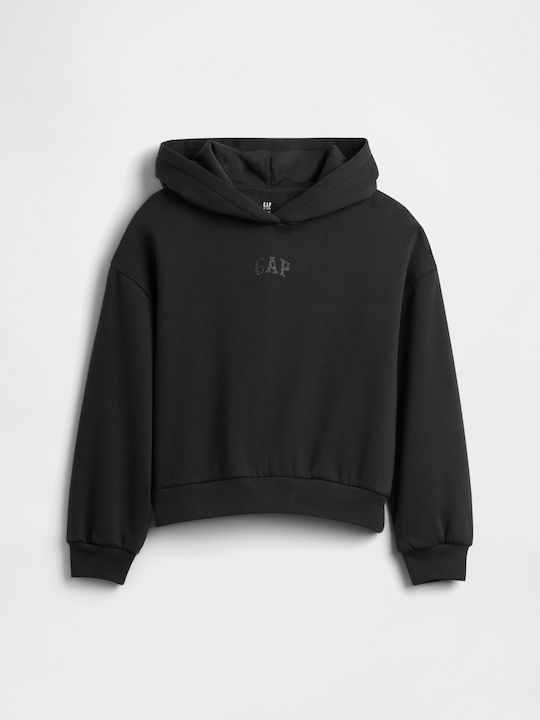 Fleece Kids Sweatshirt with Hood Black