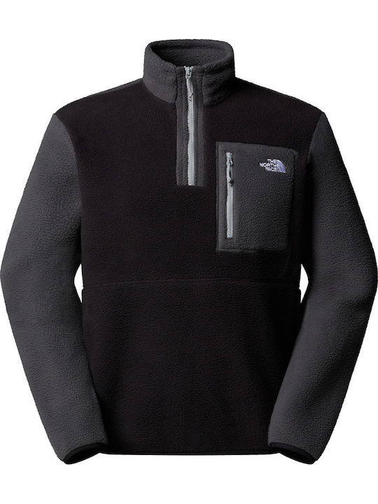 Yumiori ¼zip Fleece Пуловер с дълъг ръкав Черен