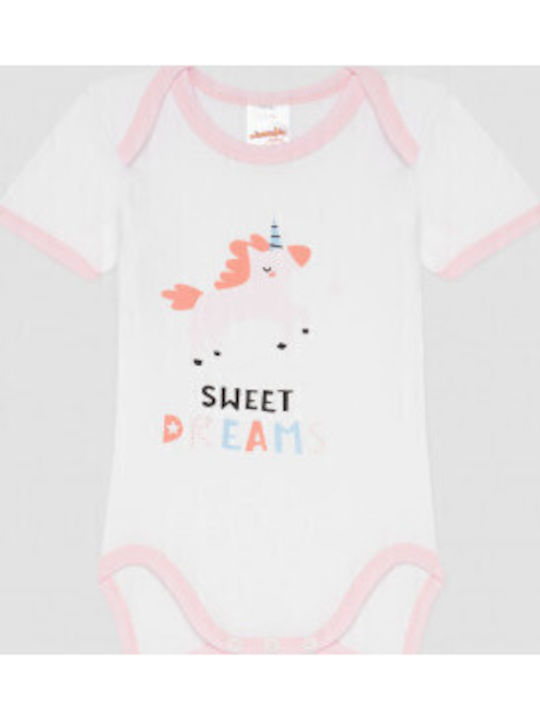 Minerva Unicorns Kurzärmelig White-pink 3Stück