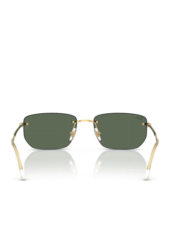 Ray Ban Unisex Sonnenbrille mit Gold Metall Gestell und Grün Linse RB3768 001/71
