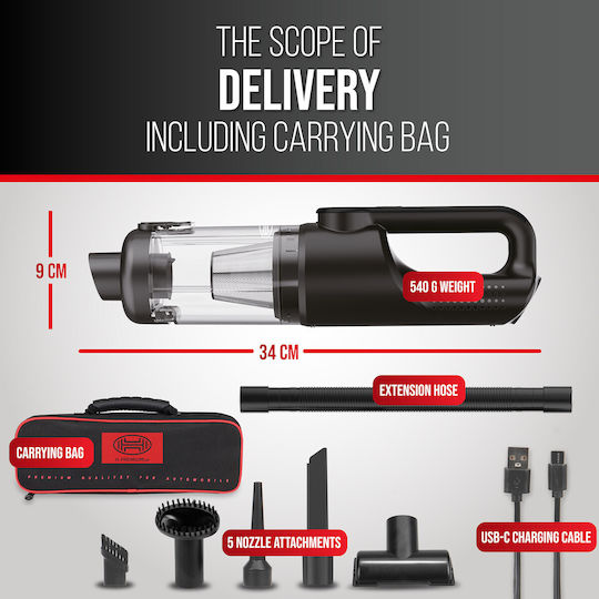 Heyner Car Handheld Vacuum Dry Vacuuming with Power 120W Rechargeable 12V