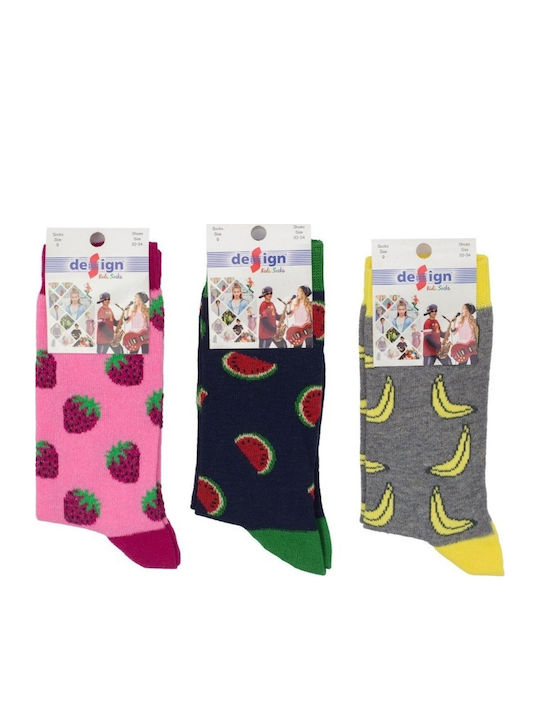 Design Socks Παιδικές Κάλτσες Πολύχρωμο 3 Ζευγάρια