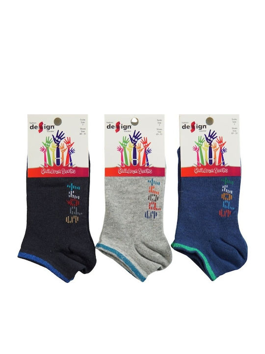 Design Socks Παιδικές Κάλτσες Αθλητικές Πολύχρωμο 3 Ζευγάρια