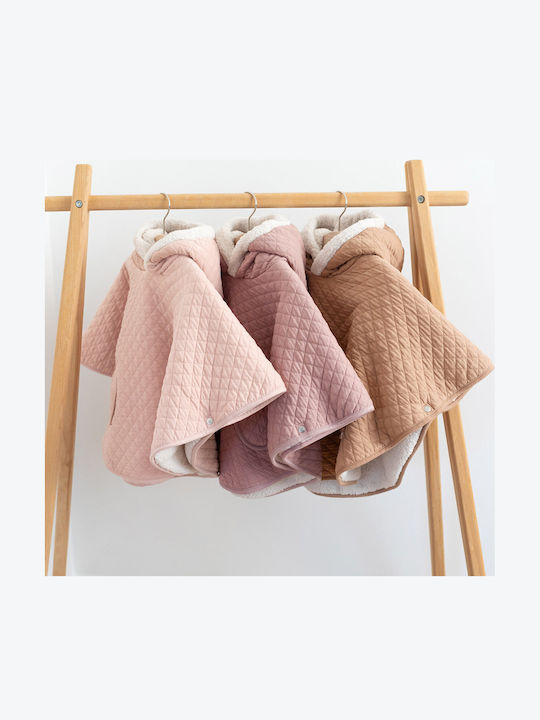 Παιδικό Casual Μπουφάν Μακρύ με Κουκούλα Blush Pink