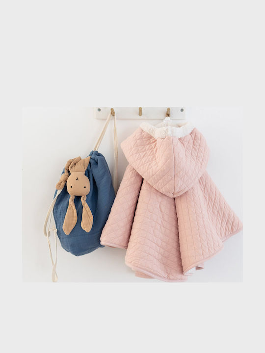 Παιδικό Casual Μπουφάν Μακρύ με Κουκούλα Blush Pink
