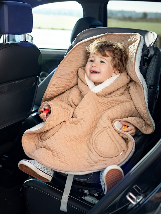 Kids Casual Coat Long Hooded Blush Beige