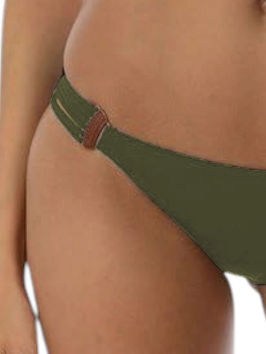 Triolla Millenium Bikini Slip με Κορδονάκια Χακί