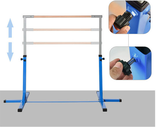 HomCom Pull-Up & Dip Bar without Weights Children's Adjustable Floor Punching Bag (197cm x 121cm x 95-145cm)