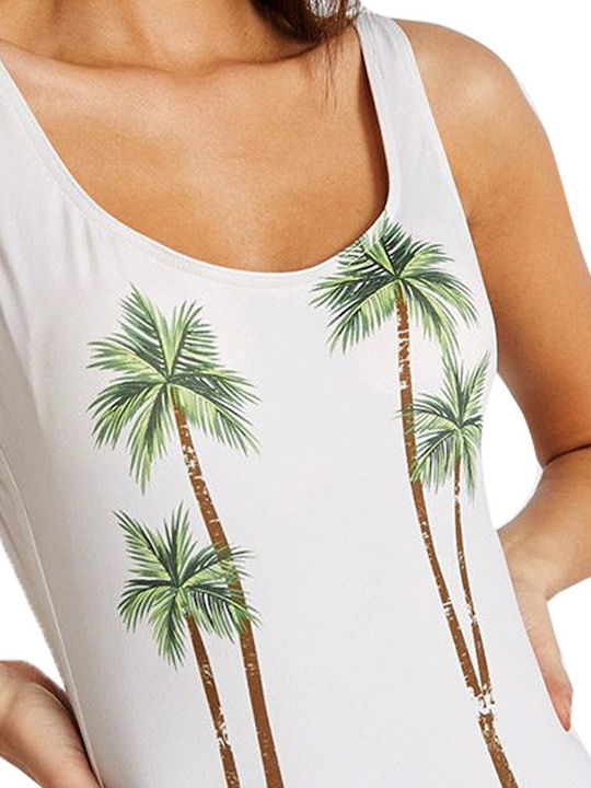 Borage Sunpalm White One Piece Swimsuit