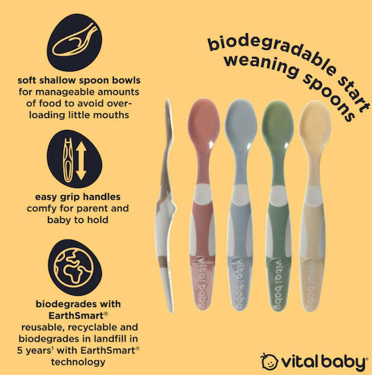Vital Baby Бебешки Сет с Лъжички за 4+ Месеца 2 Бройки