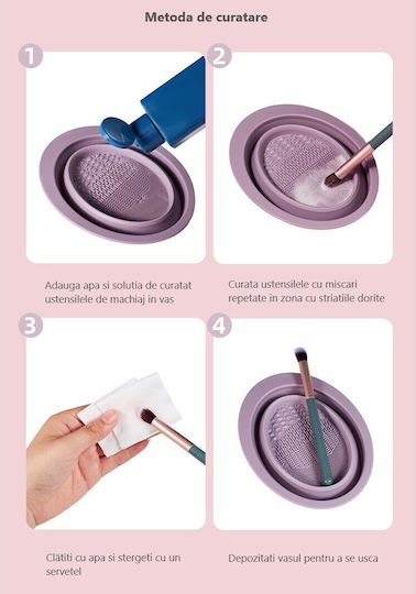 Pink Makeup Brush Cleaning Surface