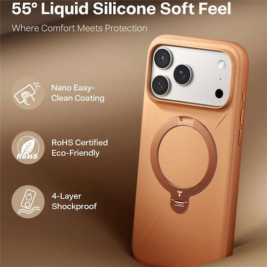 Torras QPRO Umschlag Rückseite Silikon Orange (iPhone 17 Pro Max)