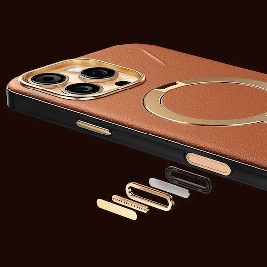 Torras QPRO Umschlag Rückseite Leder Braun (iPhone 17 Pro Max)