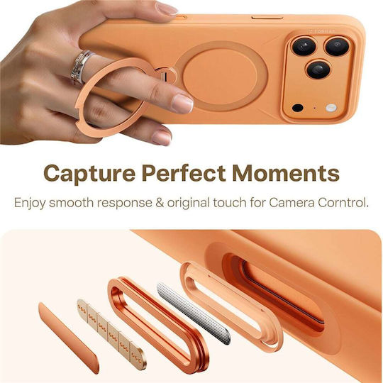 Torras QPRO Umschlag Rückseite Silikon Orange (iPhone 17 Pro Max)