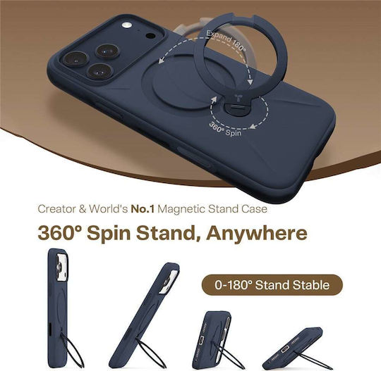 Torras Ostand Q3 Silicone Back Cover Navy Blue iPhone 18 Pro / 17 Pro