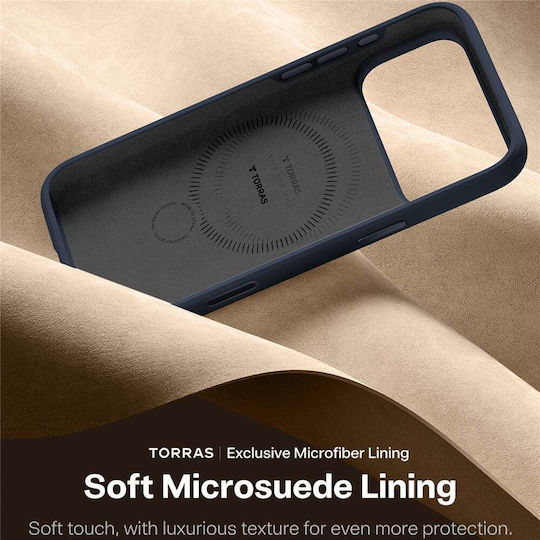 Torras Ostand Q3 Silicone Back Cover Navy Blue iPhone 18 Pro / 17 Pro