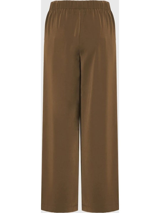 Damen Hochbund Pantaloons in Breit Bein Stil Braun