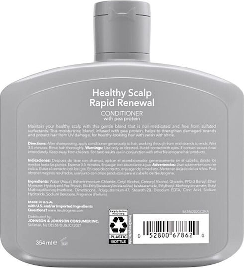 Balsam de Păr Neutrogena Healthy Scalp Rapid Renewal cu Proteină de Porumb Întărește Firele de Păr Oferă Protecție UV 354ml