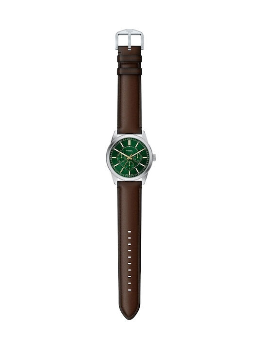 Fossil Multifunction Ceas Barbatesc 42mm cu Baterie cu Brățară din Metal Maro