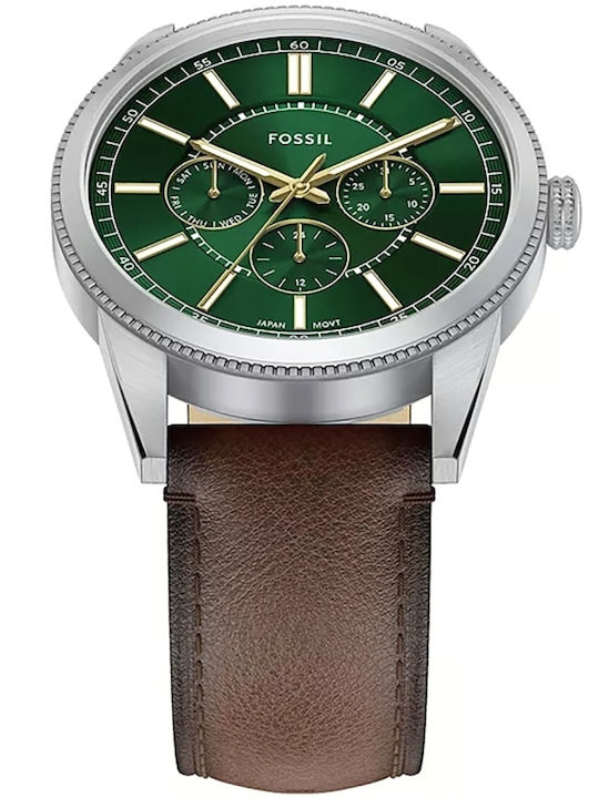 Fossil Multifunction Ceas Barbatesc 42mm cu Baterie cu Brățară din Metal Maro