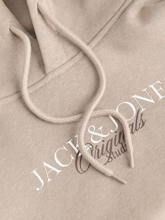 Jack & Jones Φούτερ Καφέ με Κουκούλα