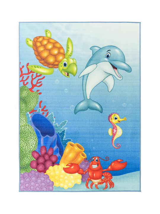Kids Rug Playroom Aegean Blue 133x190