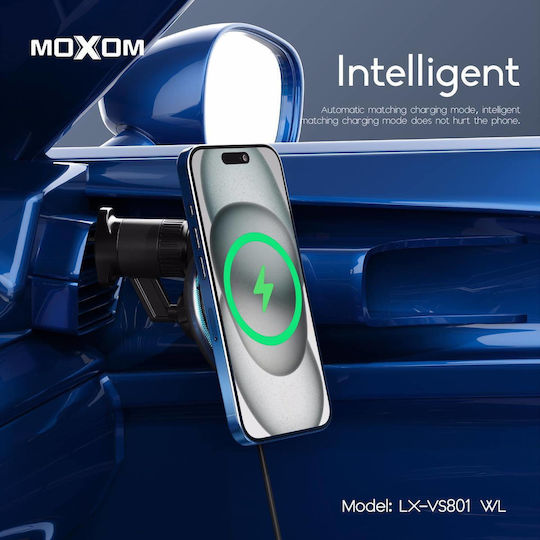 Moxom Lx-vs801 Wl Car Mobile Mount with Magnet and Wireless Charging Blue