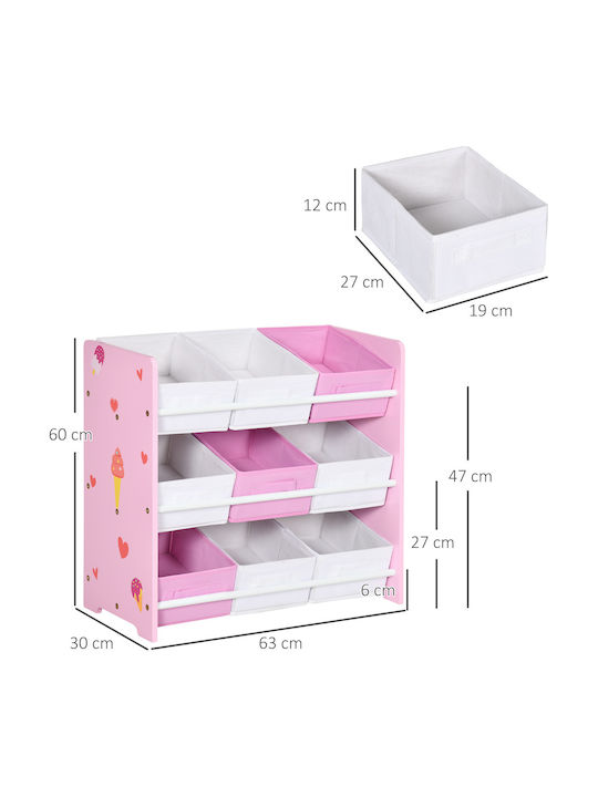 Zonekiz Toy Storage System made of Wood Pink 63x30x60cm 1pcs