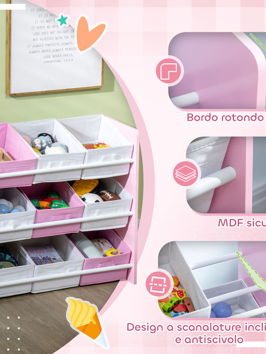 Zonekiz Toy Storage System made of Wood Pink 63x30x60cm 1pcs