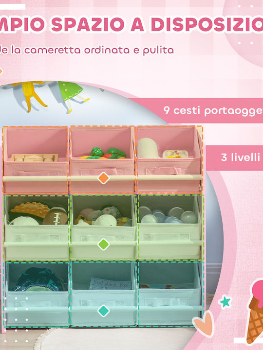 Zonekiz Toy Storage System made of Wood Pink 63x30x60cm 1pcs