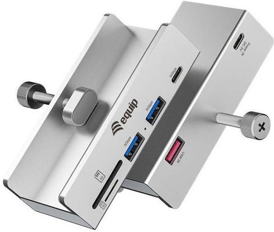 Equip USB Хъб 3 Порта USB 3.2 с Връзка USB-A Сив