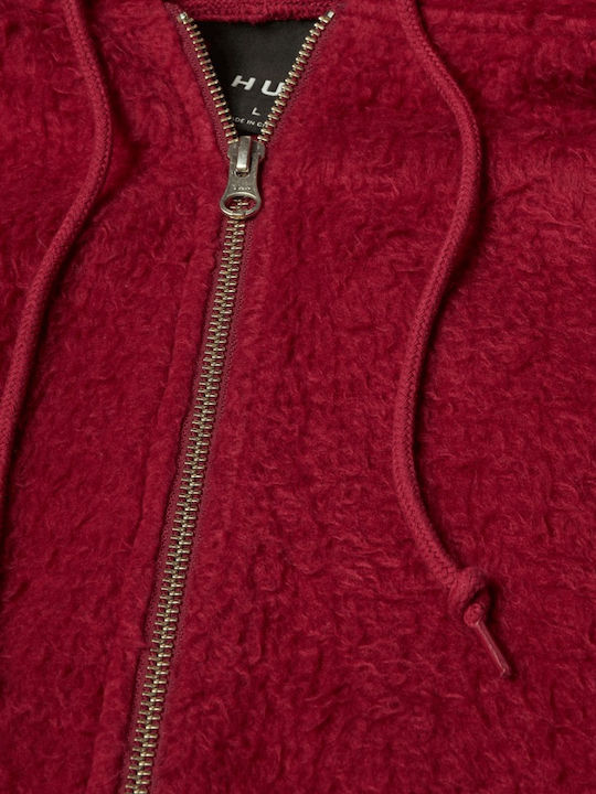 Corso Ανδρική Ζακέτα Fleece με Κουκούλα Μωβ