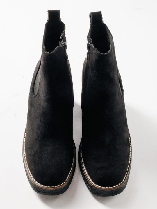 Wildleder Stiefeletten Damen Schwarz