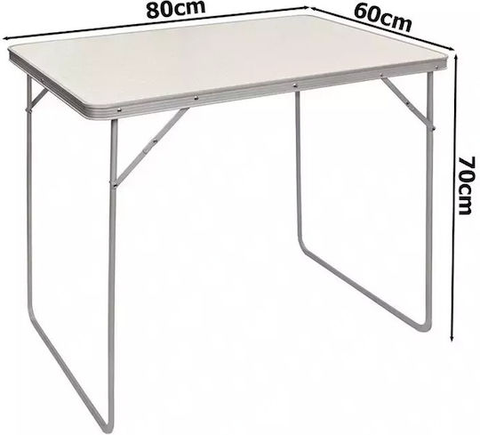 Verk Group Table Metal for Camping Foldable in Case 80x60x70cm