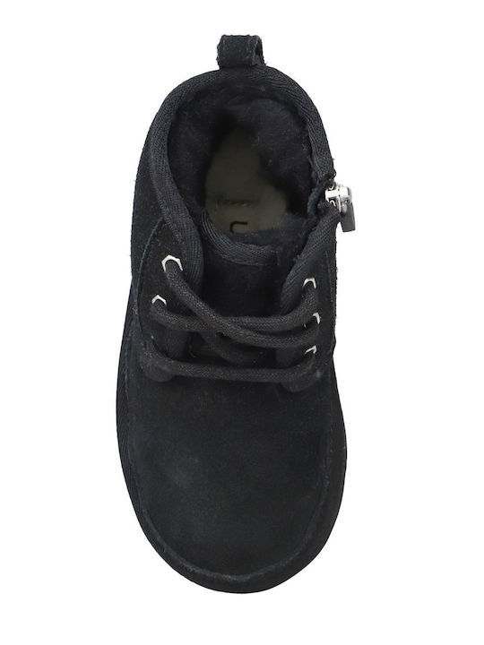 Neumel Ii Suede Kids Boots with Laces Black
