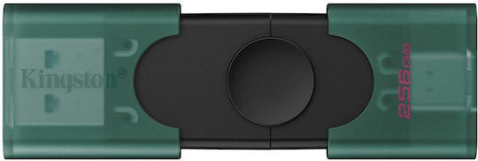 Kingston Datatraveler 256GB USB 3.2 Stick with USB-A & USB-C Connection Green