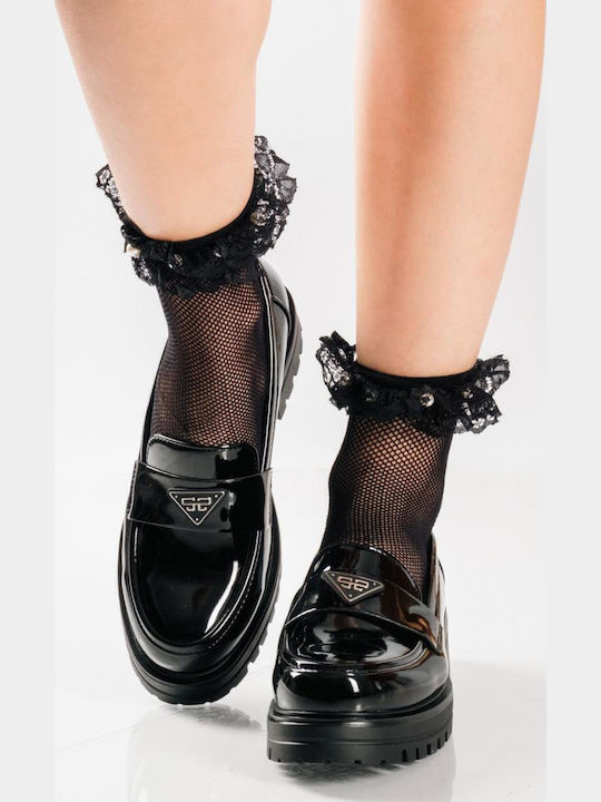 Λουστρίνι Γυναικεία Loafers σε Μαύρο Χρώμα
