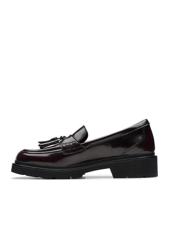 Tassel Women's Moccasins in Burgundy Color