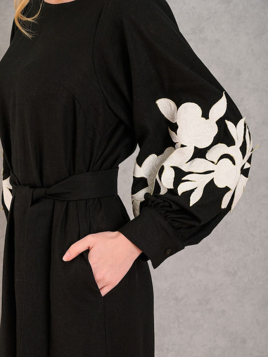 Summer Maxi Dress for Wedding - Christening Jet Black