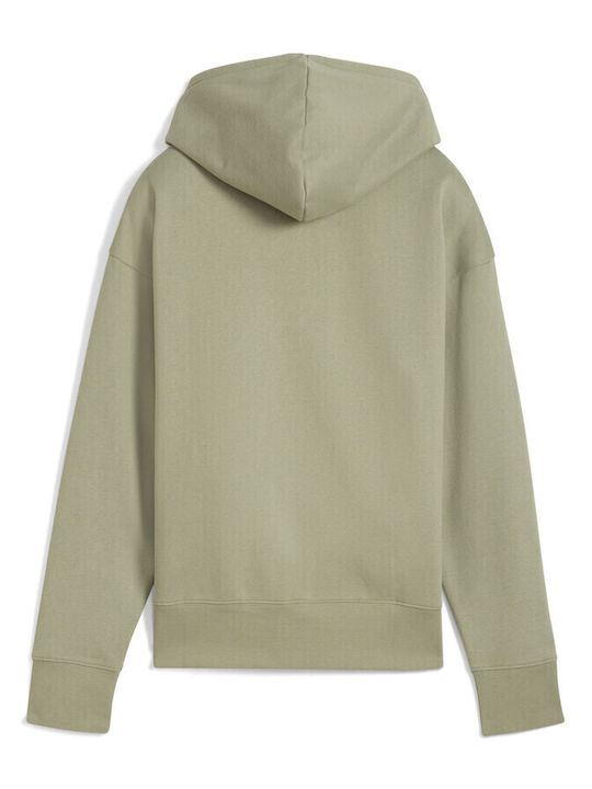 Women's Sweatshirt Jacket Hooded Khaki
